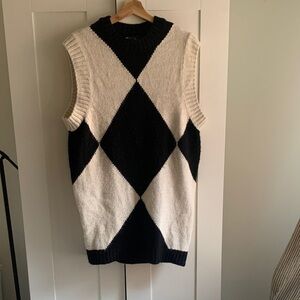 ASOS Black and White Argyle Sleeveless Dress
